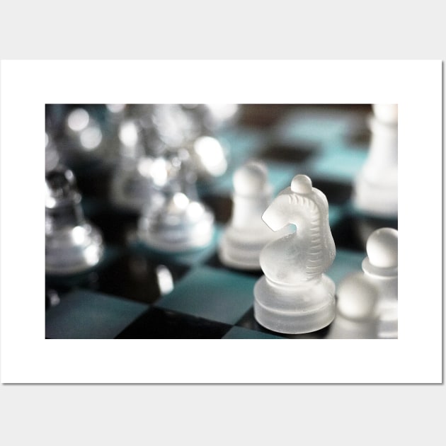 Knight's move: Glass Chess Pieces still-life Wall Art by richflintphoto